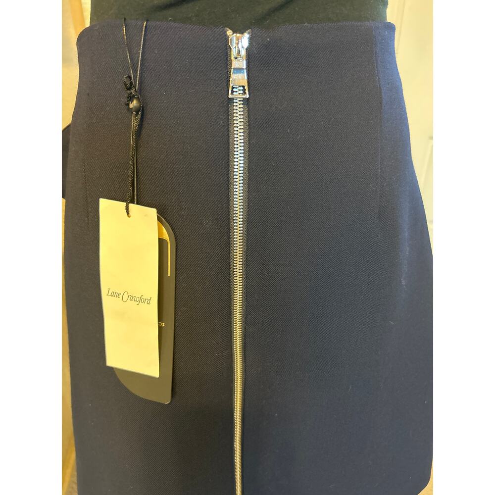 COMME MOI | Navy Blue Wool Blend A-Line Skirt | Med - Picture 8 of 10
